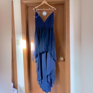 Symphony blue lace and tulle hi-low dress